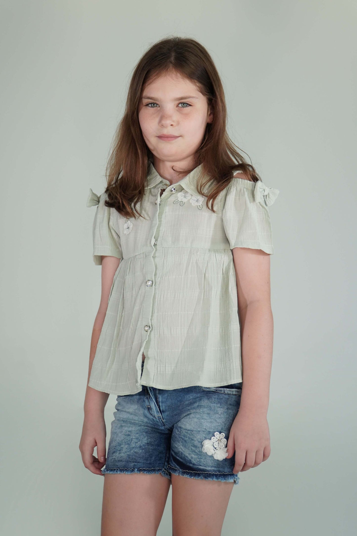 So Lime Flounced Blouse