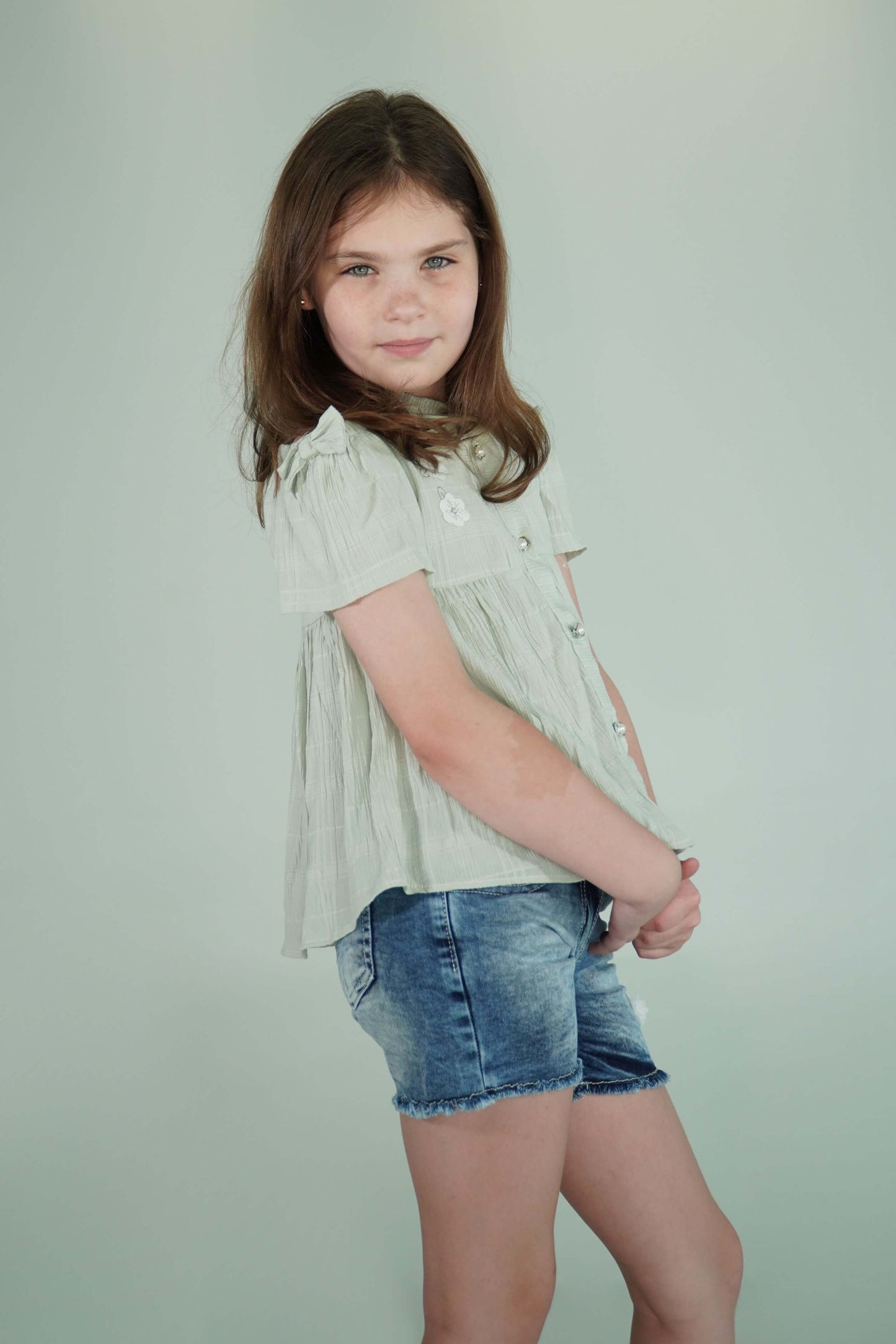 So Lime Flounced Blouse