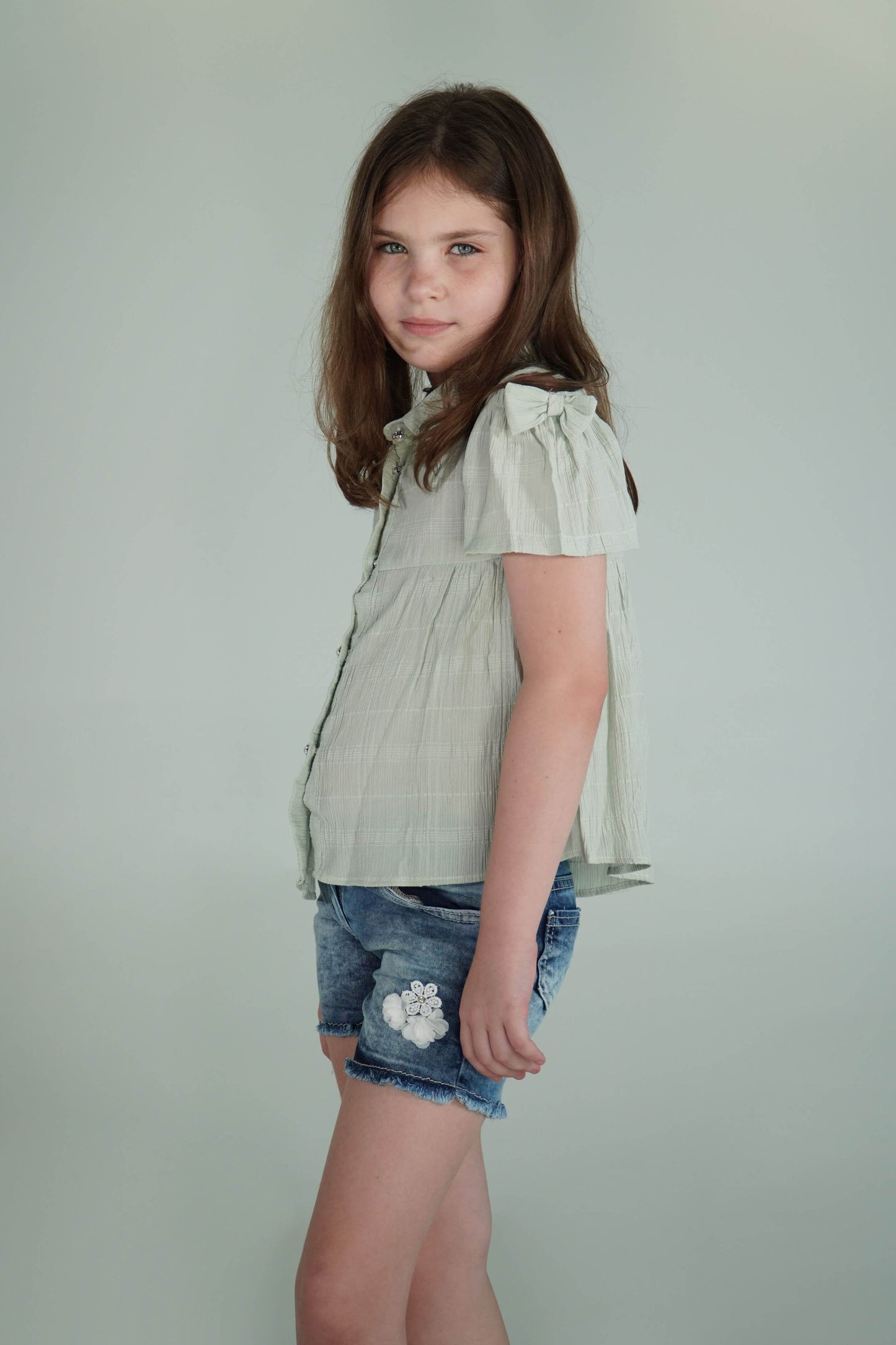 So Lime Flounced Blouse