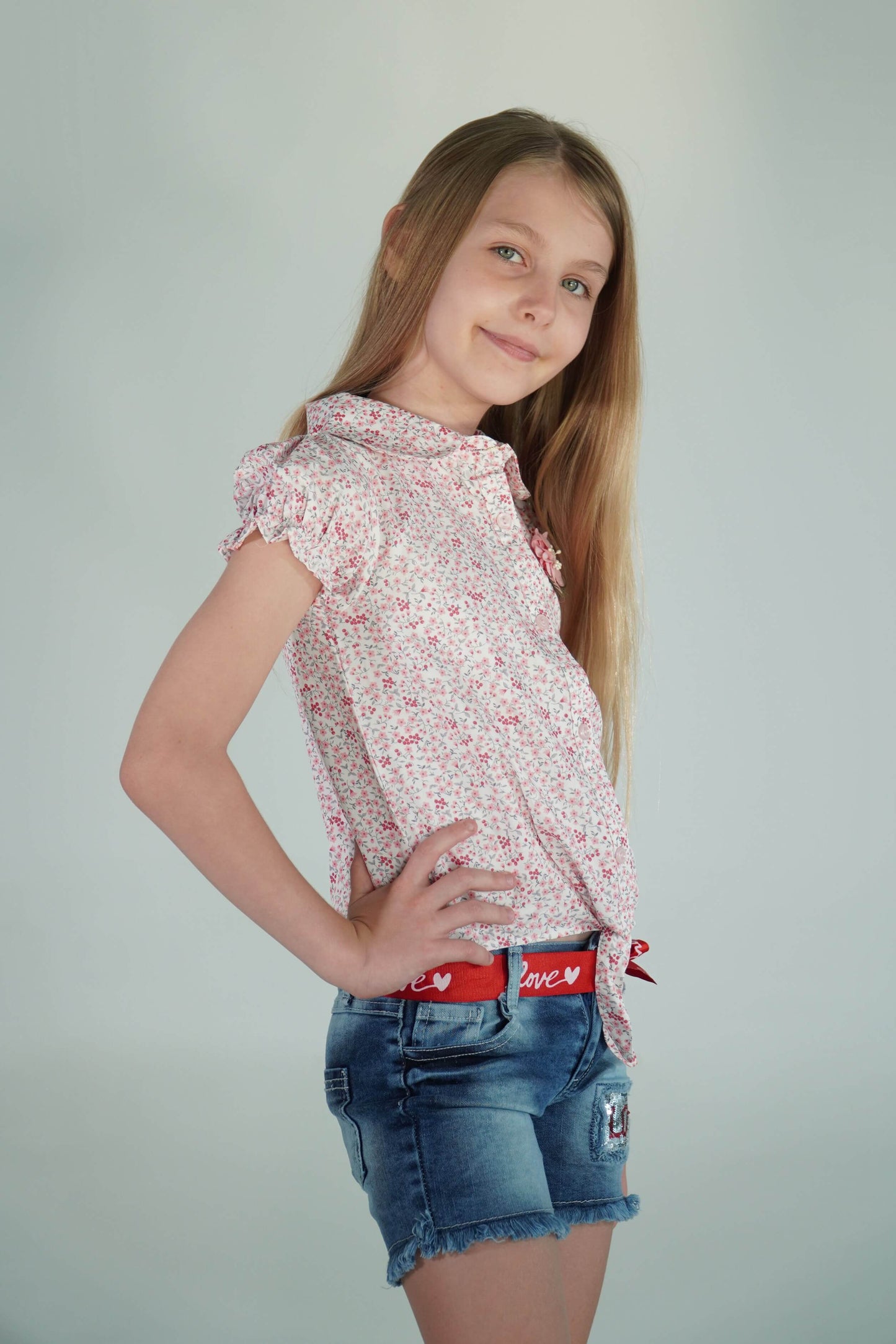 Adele Floral Short Sleeved Blouse