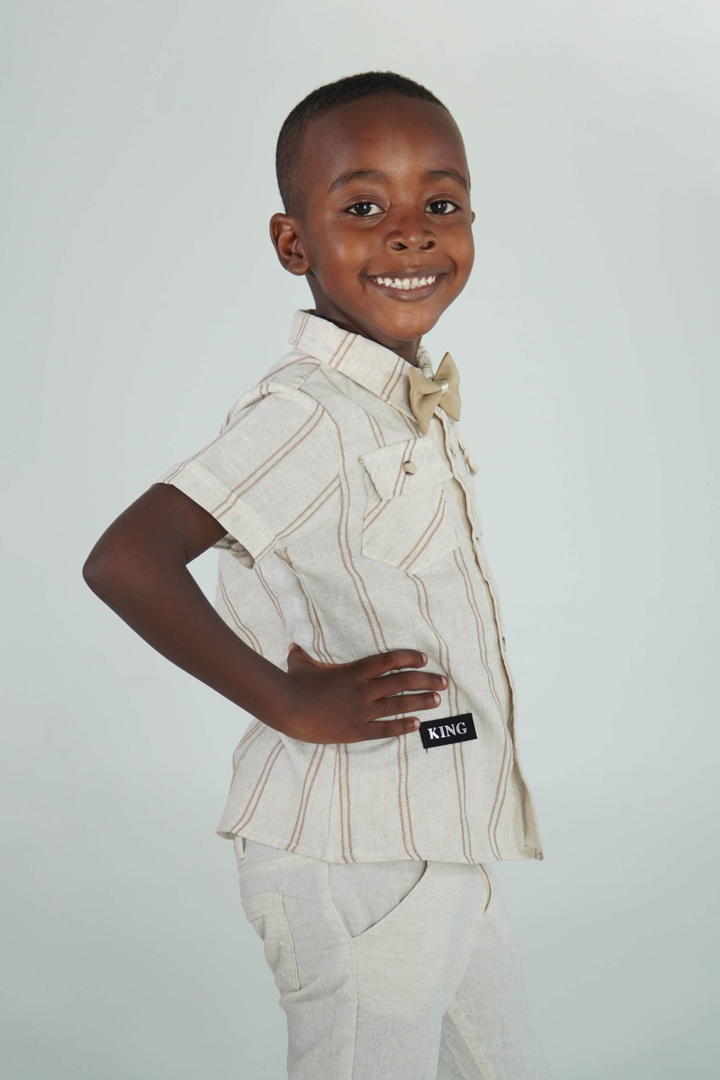 Mr Smarts Summer Shirt With Bow Tie