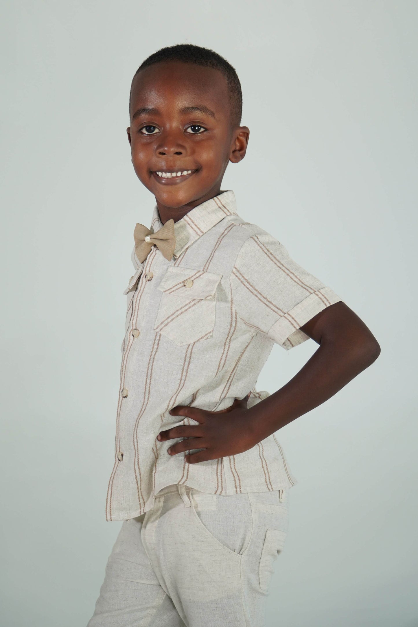 Mr Smarts Summer Shirt With Bow Tie