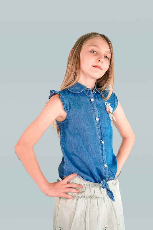Melania Demin Top