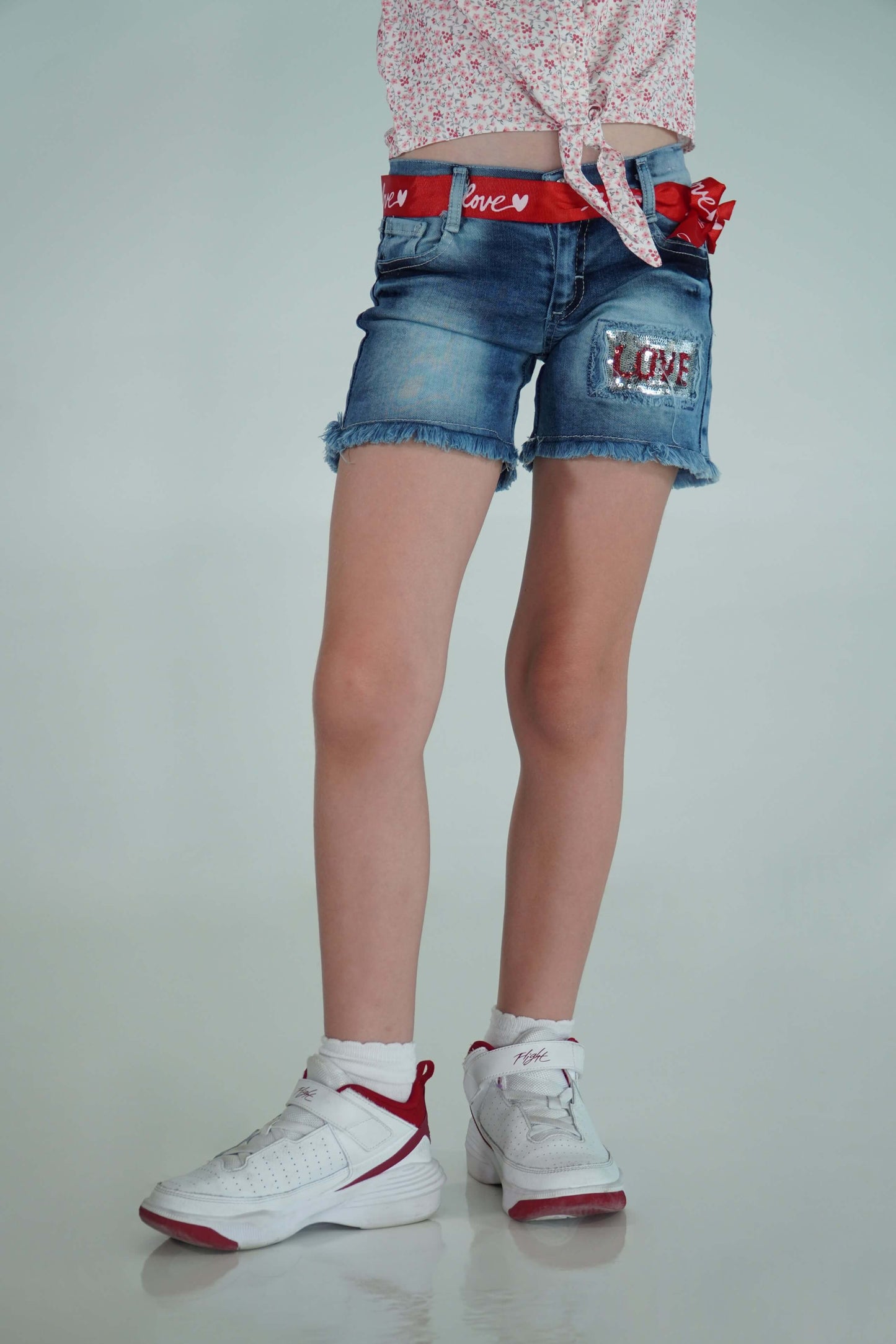 Love Denim Short With Belt
