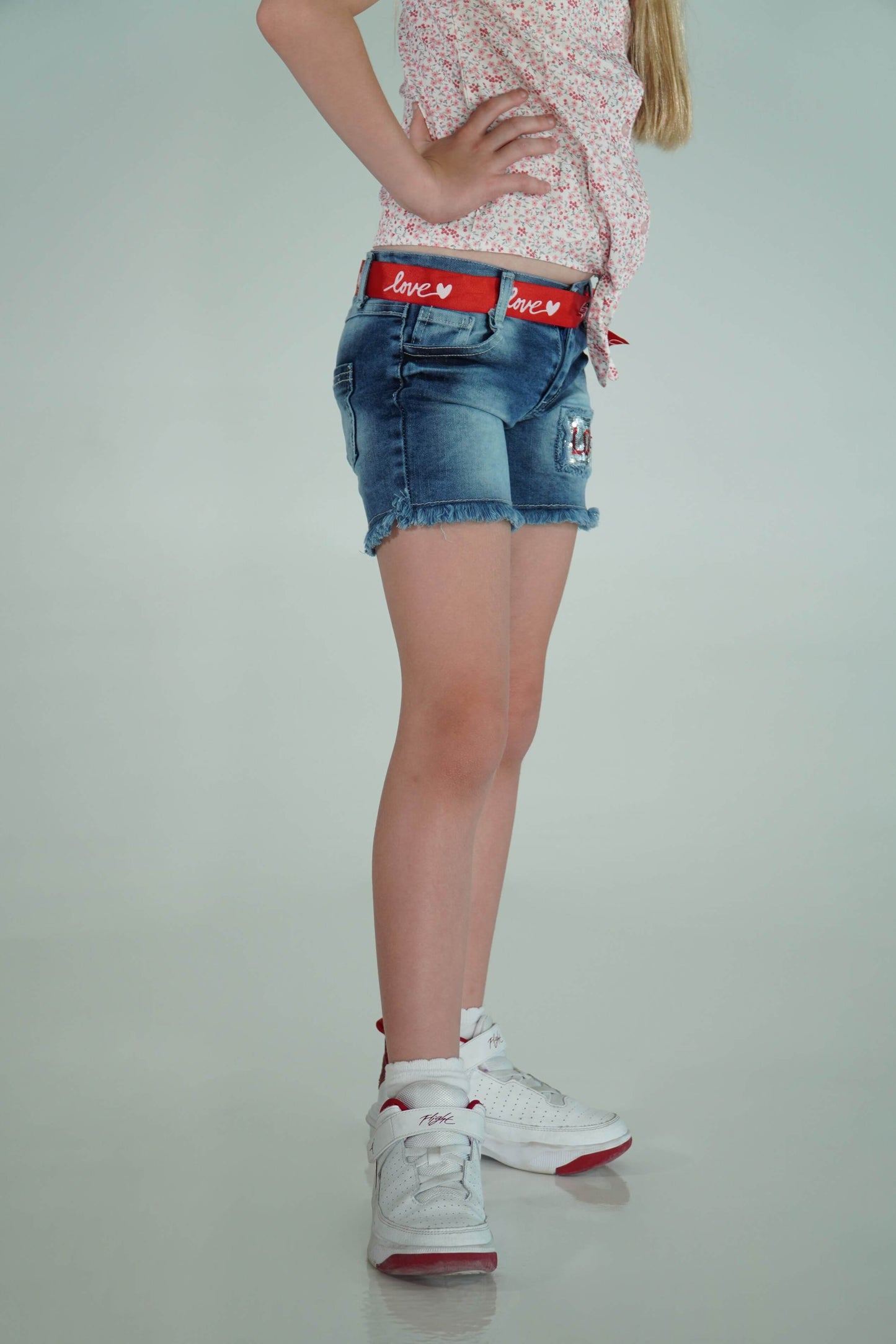 Love Denim Short With Belt