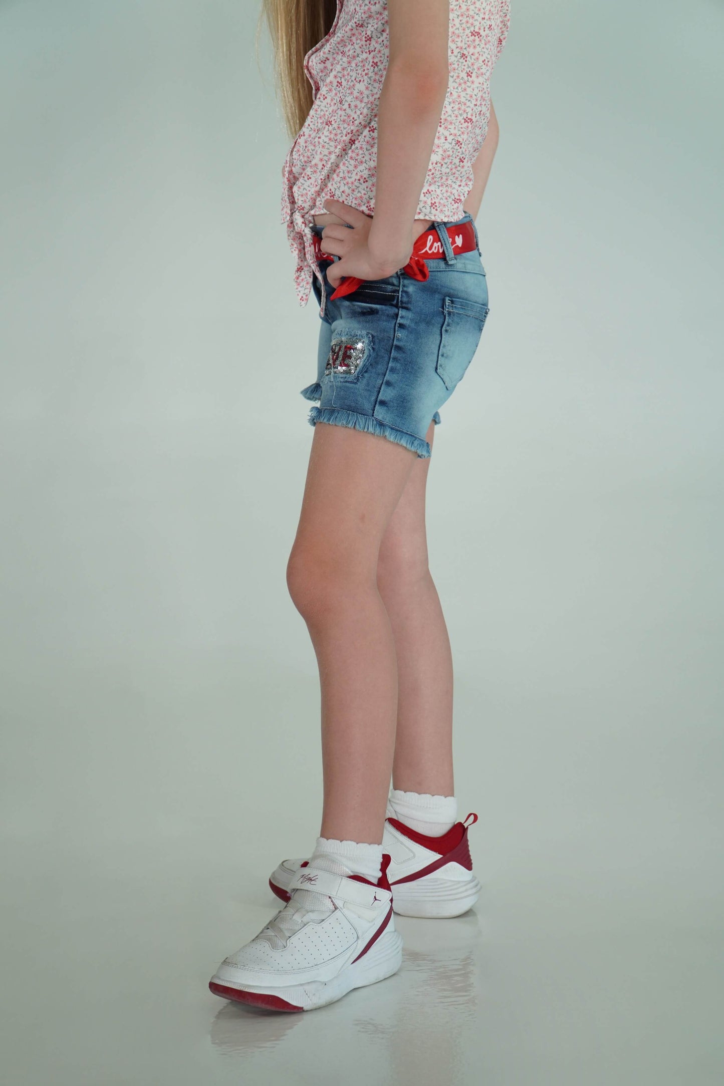 Love Denim Short With Belt